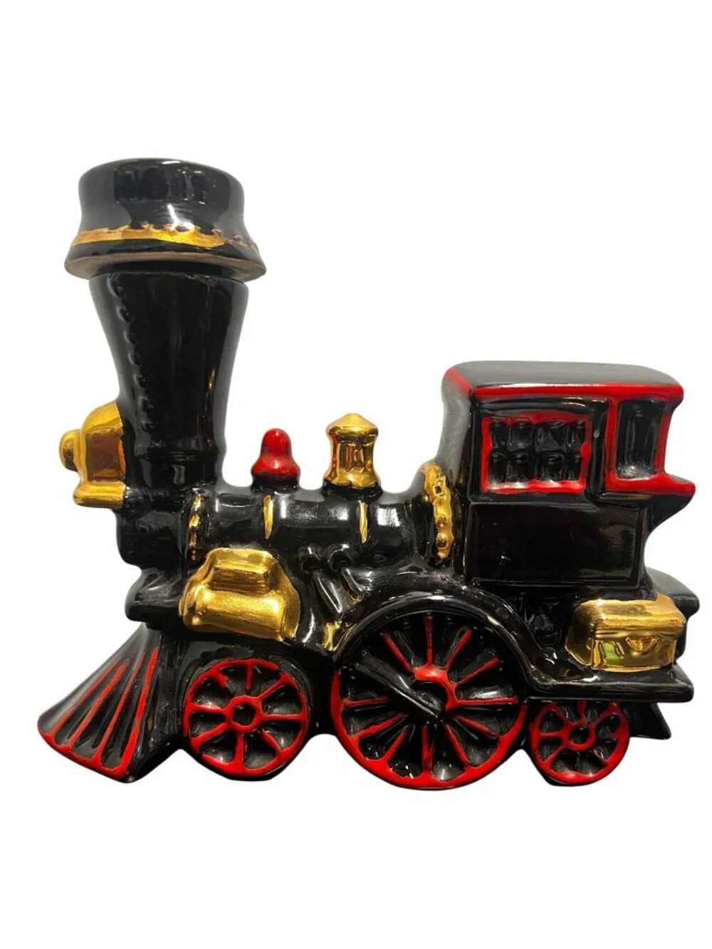 Vintage Ezra Brooks whiskey decanter, EMPTY, black train locomotive